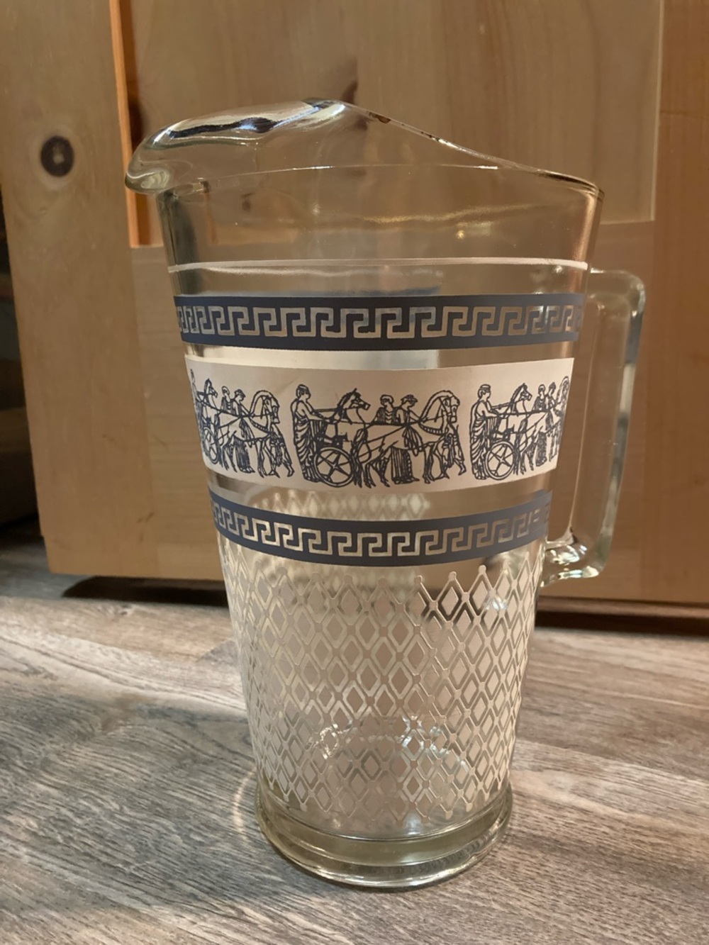 Vintage Patrician by Jeanette Grecian Design Glass 2 qt Pitcher